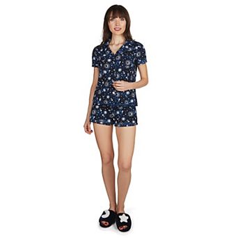 Women's Celestial Notch Collar Shorts Cotton Blend Pajama Set