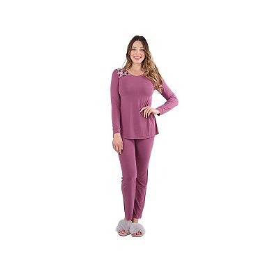 Women's Enchanted Romance Floral Embroidered Pajama Set