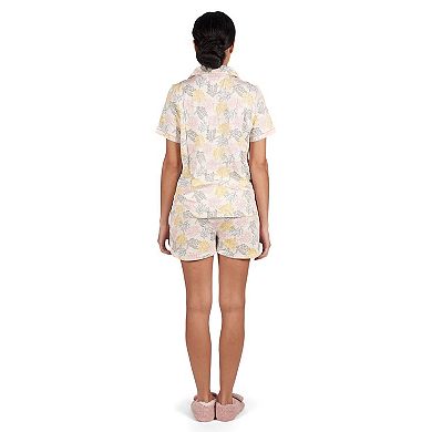 Women's Coral Reef Notch Collar Short Cotton Blend Pajama Set
