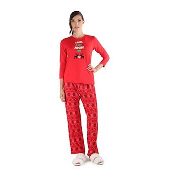 Women's Santa Don't Judge Me Snowflake Love Pajama Set