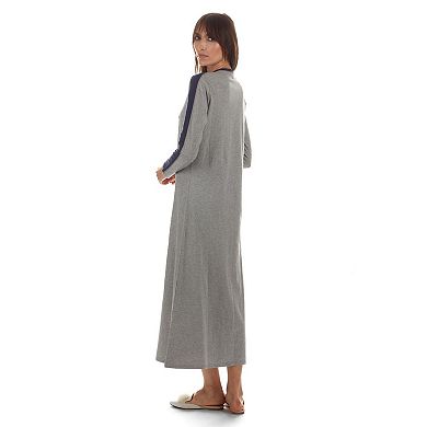 Women's Modest Long Placket Ankle-Length Cotton Blend Gown