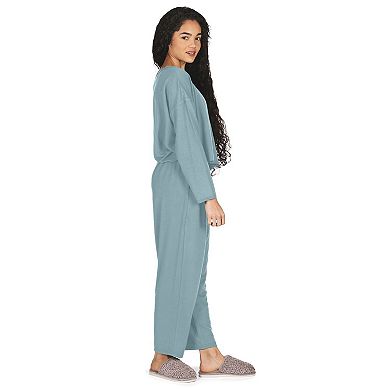 Women's Raw Edge Long Sleeve Shirt and Jogger Pants Set