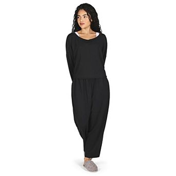 Women's Raw Edge Long Sleeve Shirt and Jogger Pants Set