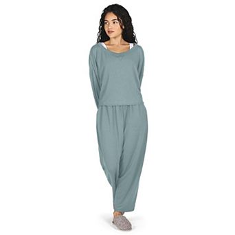 Women's Raw Edge Long Sleeve Shirt and Jogger Pants Set