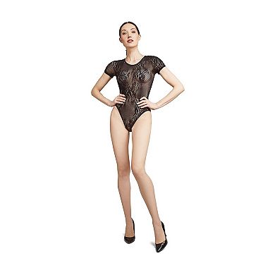 Natori Feathers Short Sleeve Lace Bodysuit