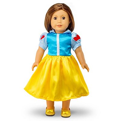 F.C Design Fits Compatible with American Girl 18 Princess Dress 18 Inch Doll Clothes Accessories Costume Outfit Set with Shoes