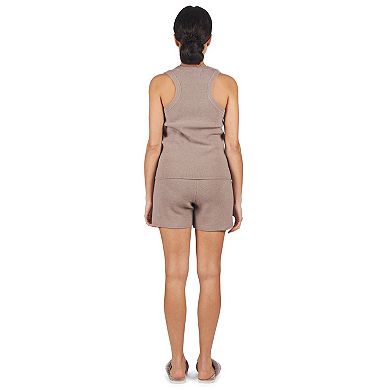 2 Piece Women's Sweater Knit Tank Top and Shorts Set