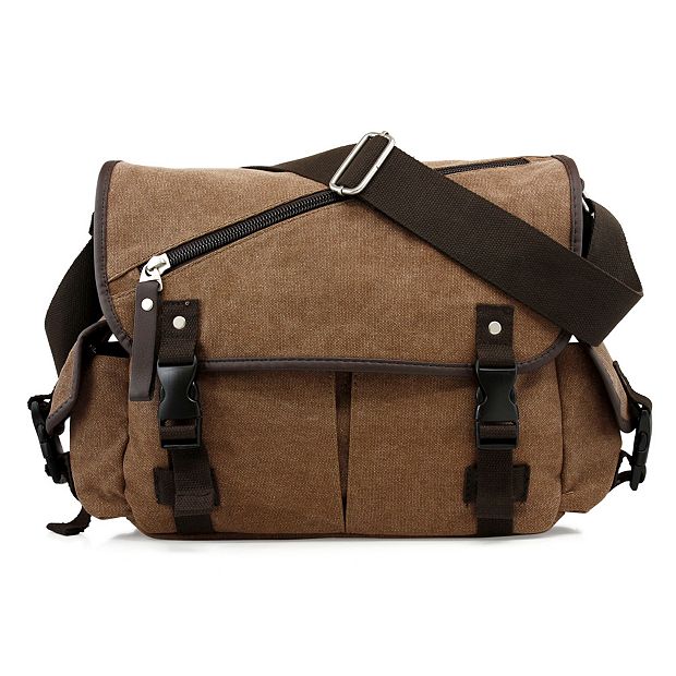 F.C Design Men Messenger Bag School Shoulder Canvas Vintage Crossbody Military Satchel Bag Laptop