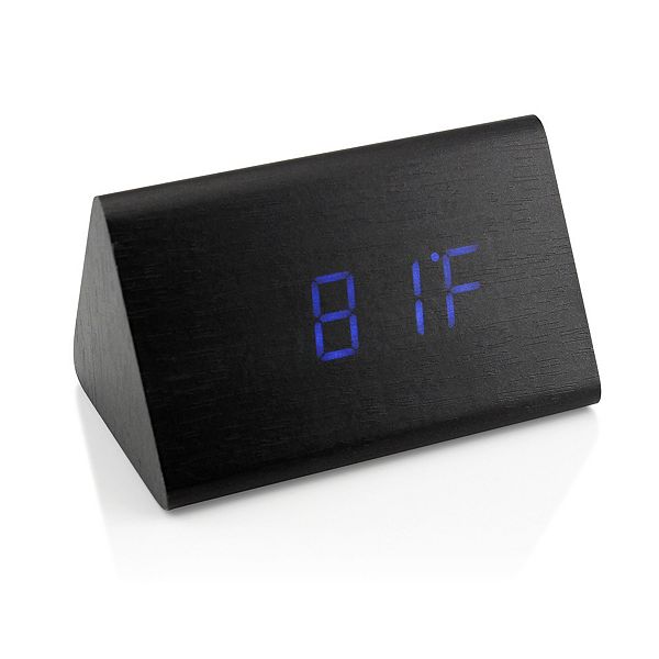 F.C Design Modern Triangle Wood Clock Digital LED Wooden Alarm Clocks