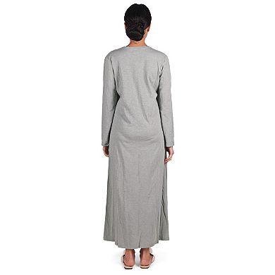 Women's 100% Cotton Slub Knit Full-Length Sleeping Gown