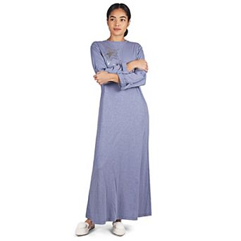 Women's 100% Cotton Slub Knit Full-Length Sleeping Gown