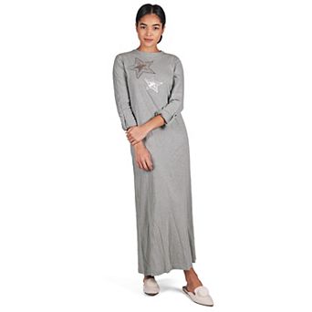 Women's 100% Cotton Slub Knit Full-Length Sleeping Gown