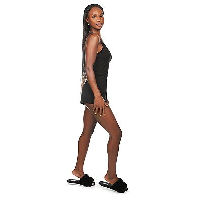 Women's Soft Luxe Matching Ribbed Tank Top and Short Set