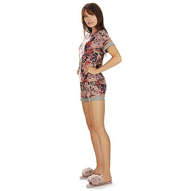 2 Piece Women's Floral Paradise T-Shirt and Shorts Pajama Set