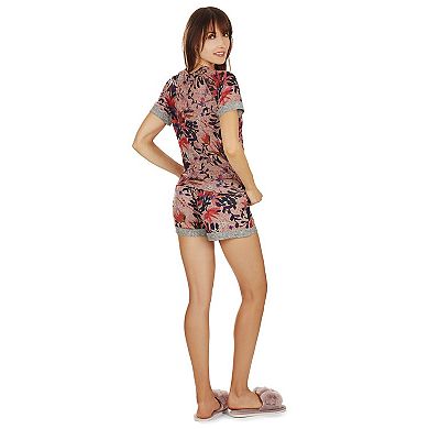 2 Piece Women's Floral Paradise T-Shirt and Shorts Pajama Set