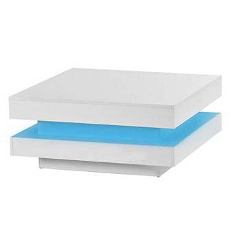 Merax 2 tier Square Coffee Table， Center Table for Living Room