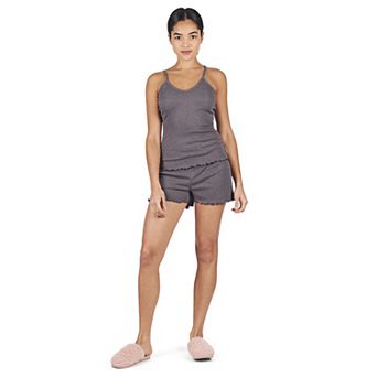 Women's Ruffled Lettuce Edge Rib Tank Top and Short Set