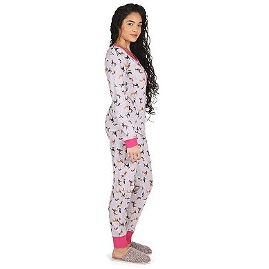 2 Piece Women's Dog Mania Cotton Blend Pajama Set
