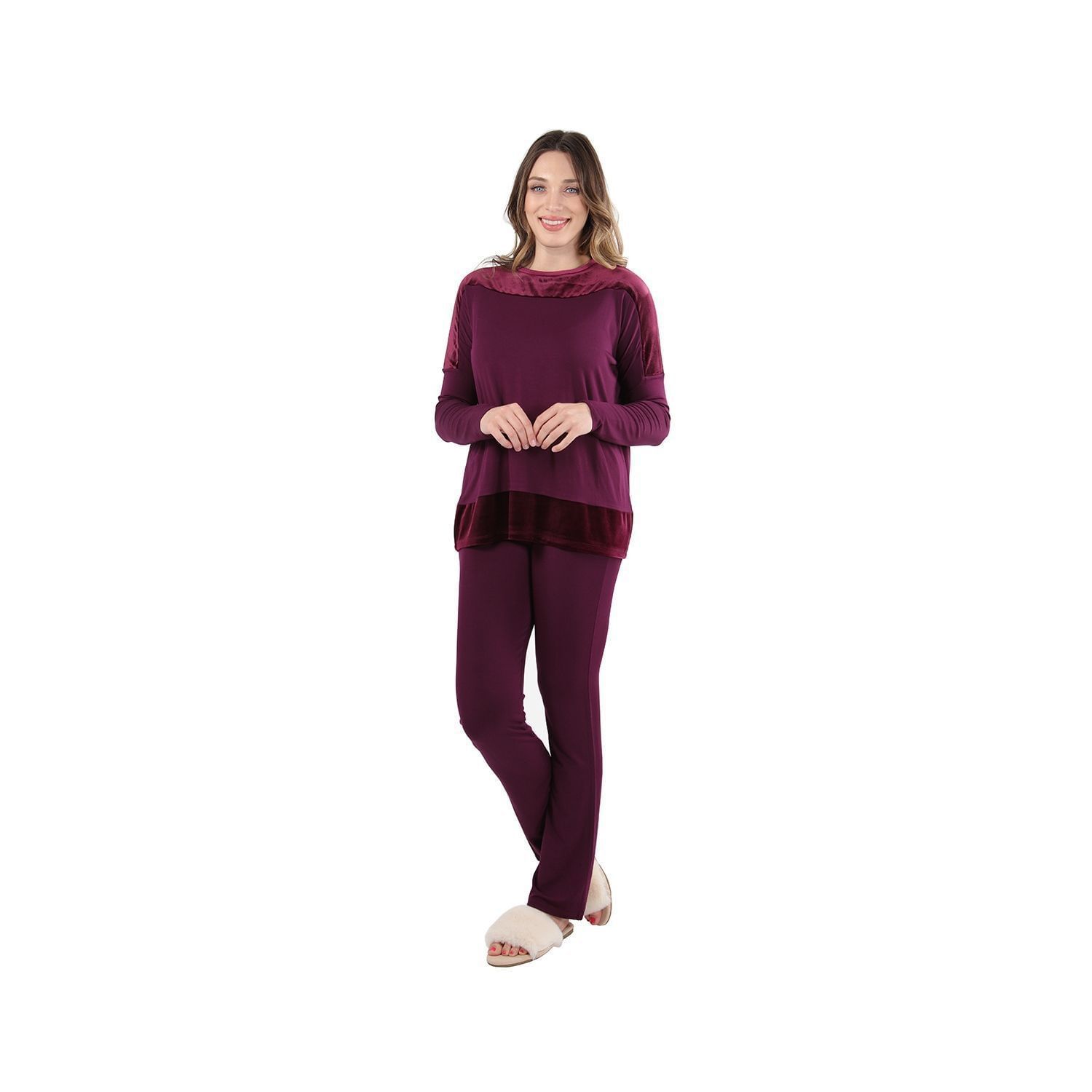 Contrast Trim Pajama Set