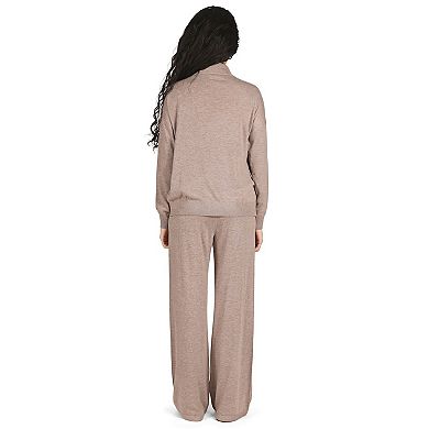Women's Turtleneck Sweater and Knit Pants Lounge Set