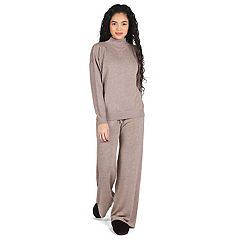 Women's Luxe Ribbed Long Sleeve Top and Pants Set