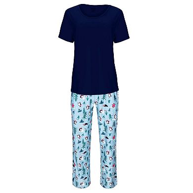 Women's Winter Penguin Pant PJ Set in a Bag