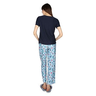 Women's Winter Penguin Pant PJ Set in a Bag