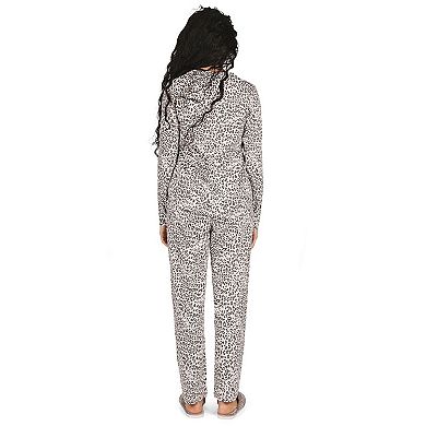2 Piece Women's Leopard Print Cotton Blend Lounge Set