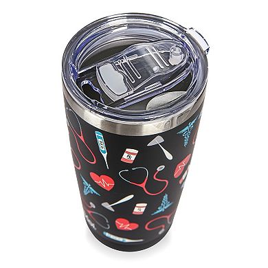 Thermal Insulated Stainless Steel Medical Pattern 20 Oz Coffee Tumbler
