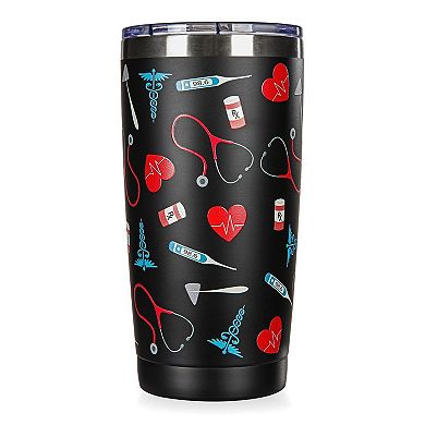 Thermal Insulated Stainless Steel Medical Pattern 20 Oz Coffee Tumbler