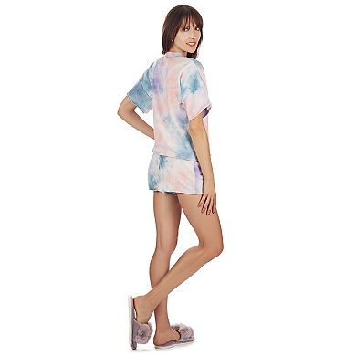 Women's Tie Dye French Terry Cotton Blend Short Set
