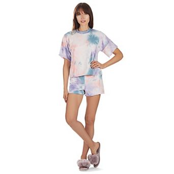Women's Tie Dye French Terry Cotton Blend Short Set
