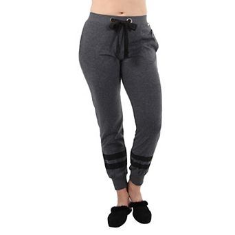 Women's Cotton Blend Jogger Pants with Contrast Ribbon Stripes