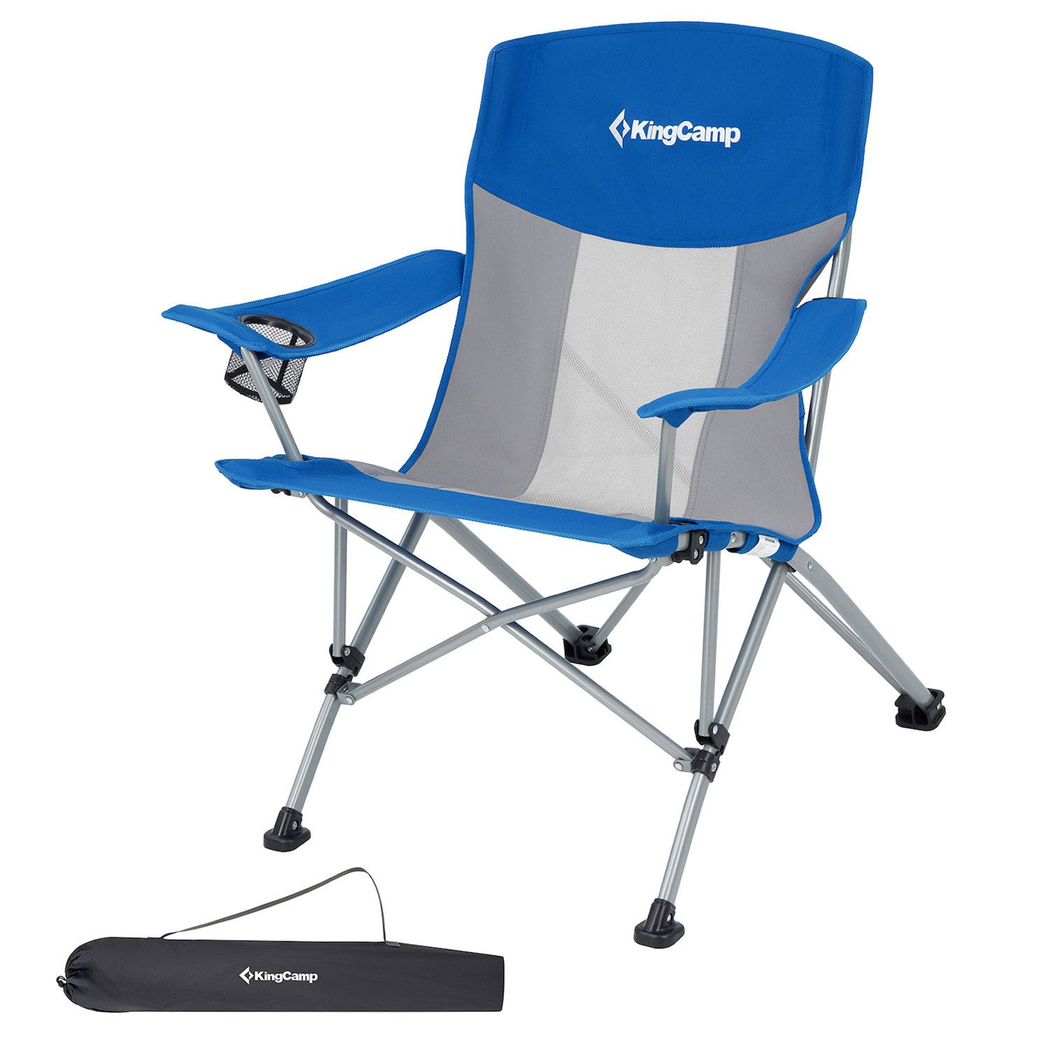 Outsunny Aluminum Camping Padded Chairs Set with Lightweight