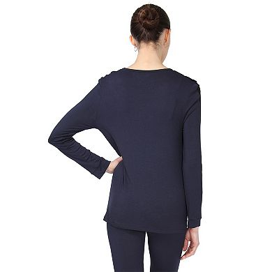 Women's Velvet Racing Stripe Trim Long Sleeve Pajama Set