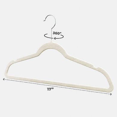 Velvet Hangers 50 Pack - Heavy duty Hook Swivel 360 - Ultra Thin