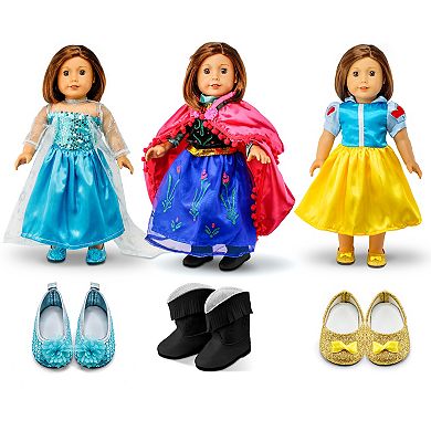 F.C Design  Fits Compatible with American Girl 18" Princess Dress 18 Inch Doll Clothes Accessories Costume Outfit 3 Sets