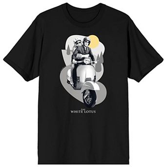 Men's White Lotus Scooter Ride Short Sleeve Graphic Tee