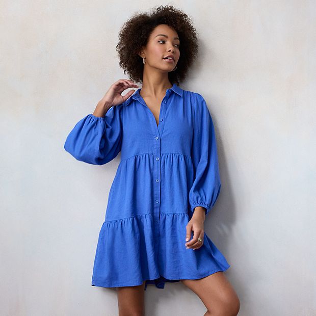 knee length dresses for ladies Black Long Sleeve A-Line Penni Mini Dress main image 1