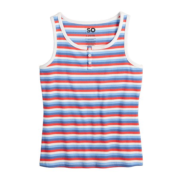 Girls 6-20 SO® Essential Henley Tank Top in Regular & Plus Size