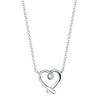Love This Life Sterling Silver Heart Necklace