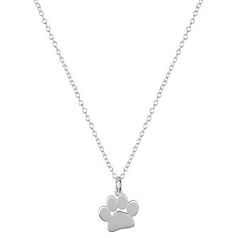 Love This Life Sterling Silver Paw Print Pendant Necklace