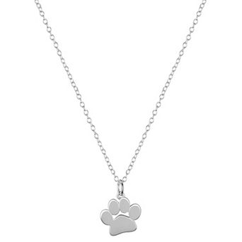 Love This Life Sterling Silver Paw Print Pendant Necklace