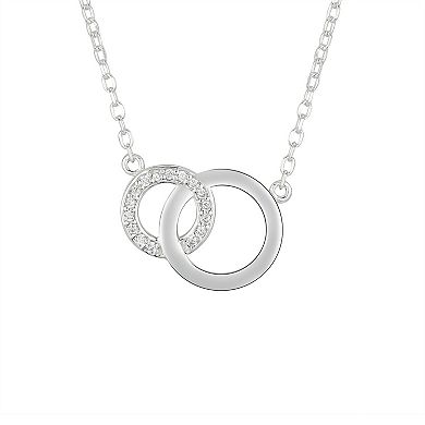 Love This Life Sterling Silver Cubic Zirconia Double Circle Necklace