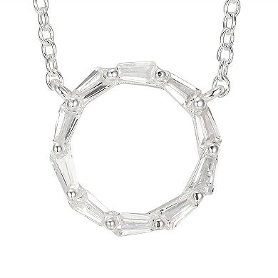 Love This Life Sterling Silver Cubic Zirconia Open Circle Necklace