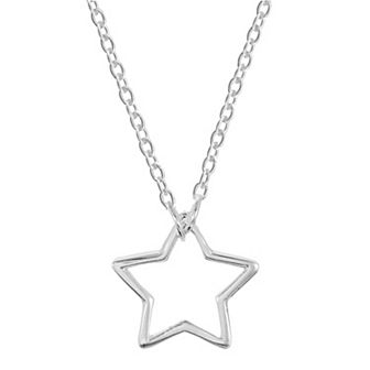 Love This Life Sterling Silver Open Star Necklace