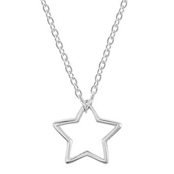 Love This Life Sterling Silver Open Star Necklace
