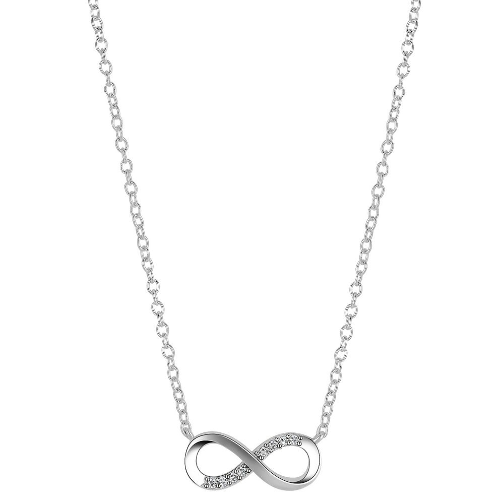 Love This Life Sterling Silver Cubic Zirconia Infinity Necklace