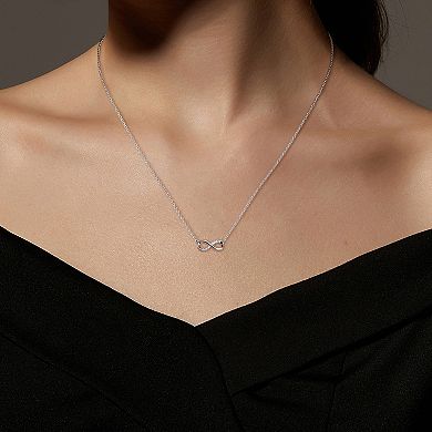 Love This Life Sterling Silver Cubic Zirconia Infinity Necklace