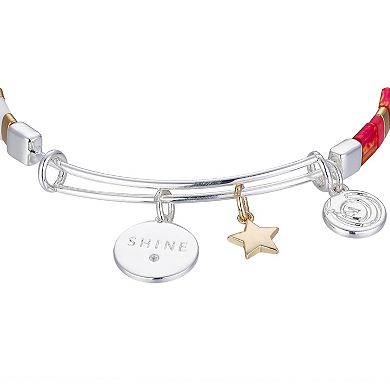 Love This Life Two-Tone Multicolor "Shine" Star Bangle Bracelet